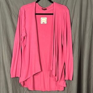 Women's Pink Open Front Cardigan Sweater